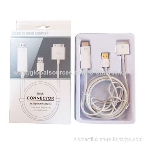 iPad to HDMI Male 1.8m + USB1m, 1.8m Male + USB Cable for iPhone 4 and 4S, iPad 2, iPad, Charging